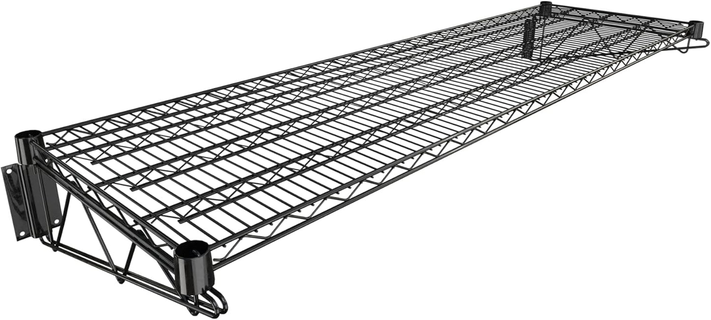 18" x 60" Black Epoxy Wire Wall Mount Shelf