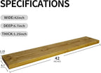 BGMG Wood Floating Shelves for Wall 42 inch Set of 2, Rustic Wooden Wall Mount - Image 3