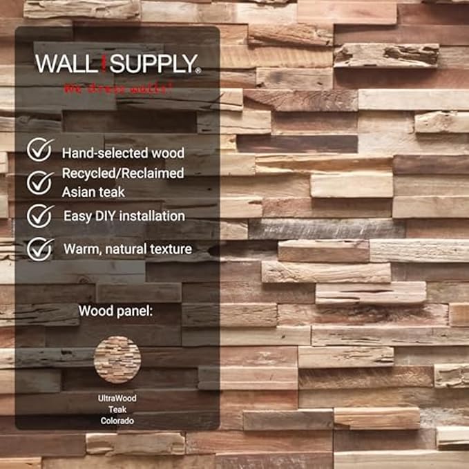 Wall!Supply 3D Wall Panels – Reclaimed Rustic Asian Teak Wood – Home Decor - Image 5