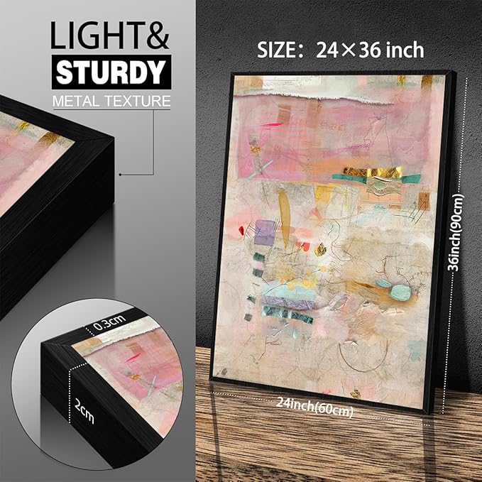 Abstract Modern Watercolor Painting Wall Art Trendy Vibrant Pastel Posters - Image 2