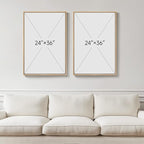 Large Framed Neutral Line Abstract Wall Art Set of 2 - Image 3
