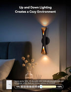 Tubicen Wall Sconces Set of Two Dimmable Mid-Century Modern Black and Gold - Image 6