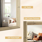 Oak Wood Effect Framed Wall Mirror, 30x40 Rectangle Mirror, Anti-desilvering - Image 4