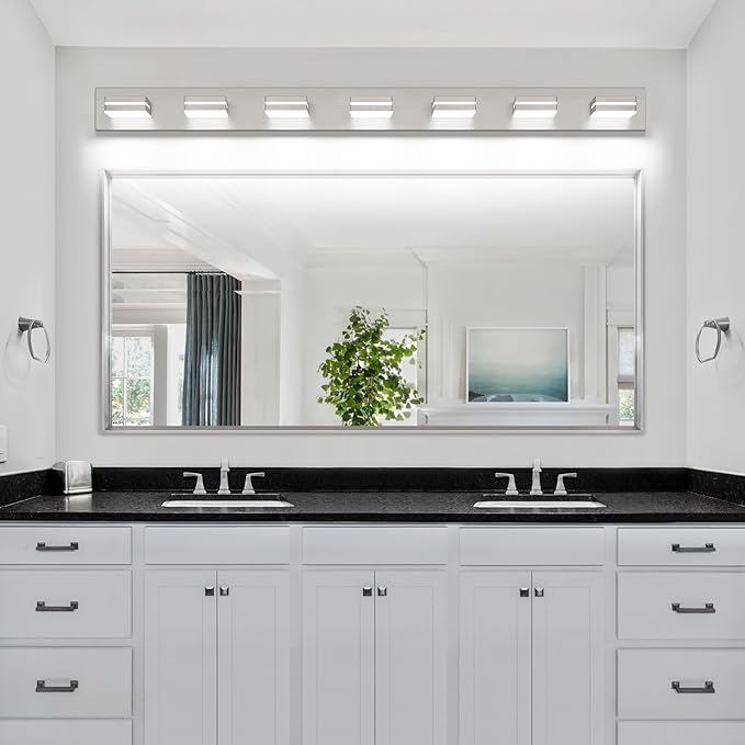 SineRise LED Modern Bathroom Vanity Light Fixtures, Brushed Nickel Modern - Image 8