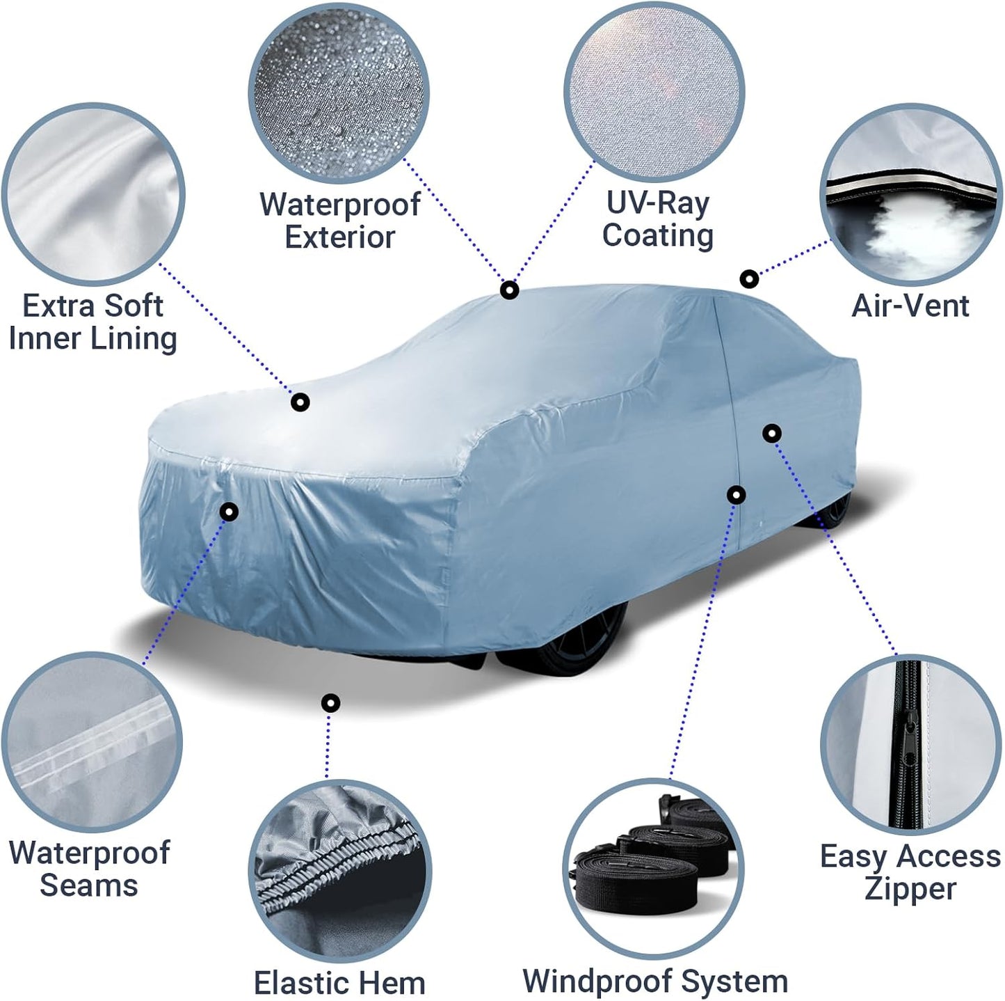 iCarCover Custom Car Cover for 1958-1969 Thunderbird Waterproof All Weather Rain Snow UV Sun Hail Protector for Automobiles, Automotive Accessories Full Exterior Indoor Outdoor Car Cover