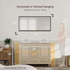 48 x 24 Black Framed Mirror for Bathroom, Beveled Black Bathroom Vanity Mirror - Image 2