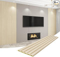 8-Pack WPC Wall Panels 118’’ x 6.3’’ 3D Slat Wall Panel Acoustic Wall Paneling by Unknown