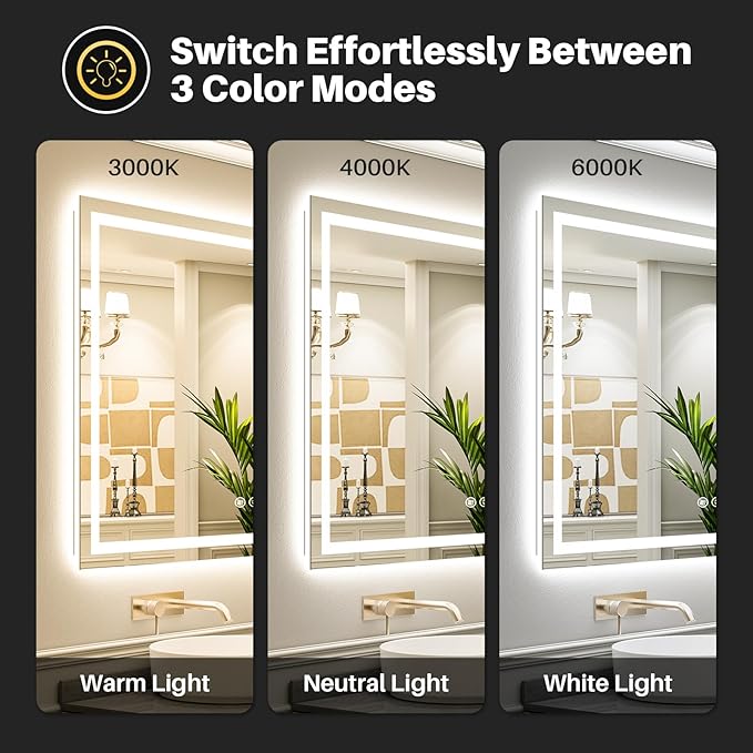 Briivue 72x40 Inch LED Bathroom Mirror - Image 4