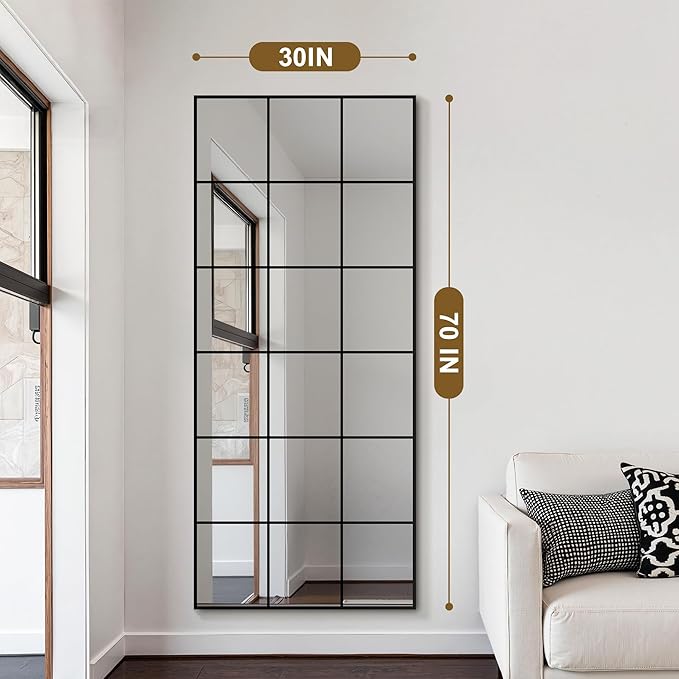 Window Mirrors for Wall Decor, Large Wall Mirrors Decorative Window Pane 30 x 70 - Image 2