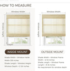 TWOPAGES Natural Woven Ramie Roman Shades, Custom Cordless No Drill or - Image 7