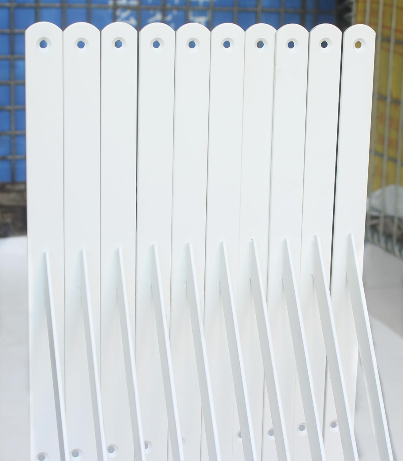 12 Pack L22 x H 12" White Heavy Duty Shelf Brackets with Screws Metal Shelf Brackets Shelf Support Angle Brackets for Shelves L Brackets Heavy Duty Floating Shelf