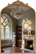 HQiJun Antique Gold Arched Baroque Mirror 24x36 by HQiJun