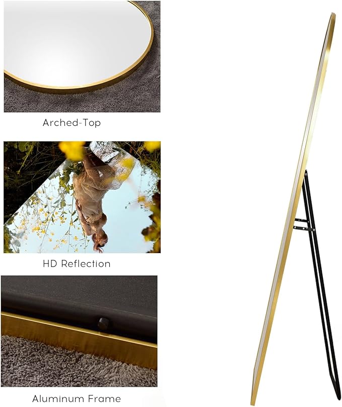 Floor Mirror, Oversized Full Length Mirror, Arched Mirror, Large Standing Mirror - Image 3
