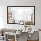 Amorho Bathroom Mirror Black, 50x36 Inch Thick Metal Framed Wall Mirrors - Image 8