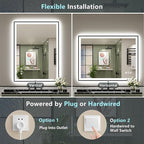 48x38 Black Framed LED Bathroom Mirror - Image 7