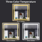 LOAAO 38"X38" LED Bathroom Mirror - Image 5