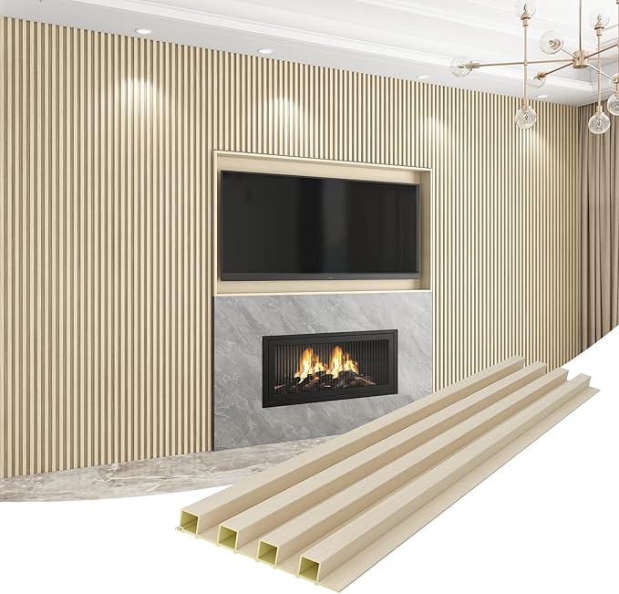 8-Pack WPC Wall Panels 108’’ x 6.1’’ 3D Slat Wall Panel Acoustic Wall Paneling - Image 7