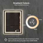 LED Mirror, 28x36 Inch Gradient Front and Backlight Lighted Mirror, 3 Colors - Image 3