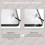 LOAAO 48X32 Inch Black Metal Framed Bathroom Mirror - Image 6