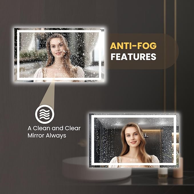 LOAAO 65"x40" LED Bathroom Mirror - Image 4