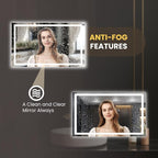 LOAAO 62"x36" LED Bathroom Mirror - Image 4