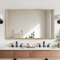 Oak Wood Effect Framed Wall Mirror, 30x48 Rectangle Mirror, Anti-desilvering by Ultrue