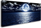 Cao Gen Decor Art S06975 Wall Art Canvas Prints Moon Sea Ocean Landscape 1 by Cao+Gen+Decor+Art