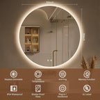 LOVESPEJO 30 Inch Round Backlit Bathroom Mirror - Image 8