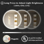 BEAUTYPEAK 40x40 LED Round Bathroom Mirror - Image 4