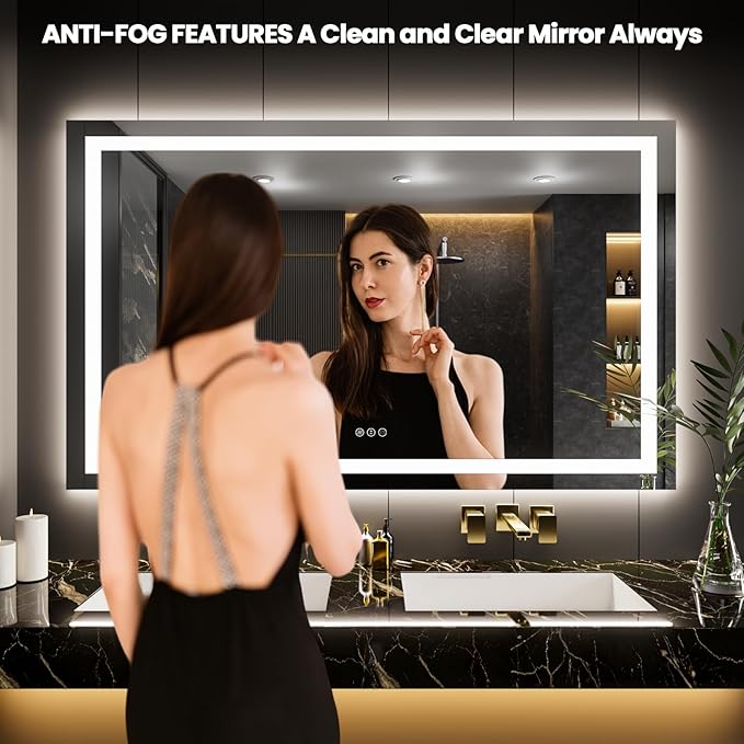 LOAAO 65"x40" LED Bathroom Mirror - Image 2