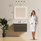 30x30 LED Bathroom Mirror with Lights, Backlit + Front Lit, Lighted Bathroom - Image 6