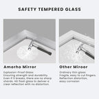 Amorho Bathroom Mirror Silver, 40x32 Inch Thick Metal Framed Wall Mirrors - Image 5