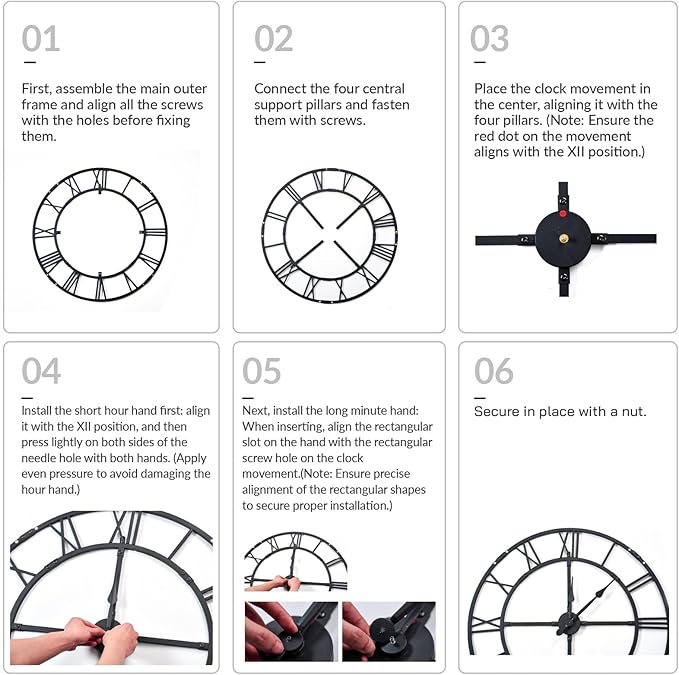 40 Inch Large Wall Clock for Living Room Decor – Easy-Assembly Silent - Image 5
