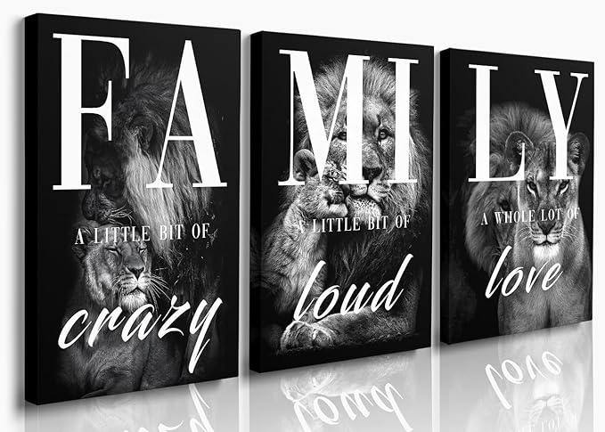 GUBIYU Farmhouse Family Wall Art Set of 3 Home Living Room Dining Room Wall by GUBIYU