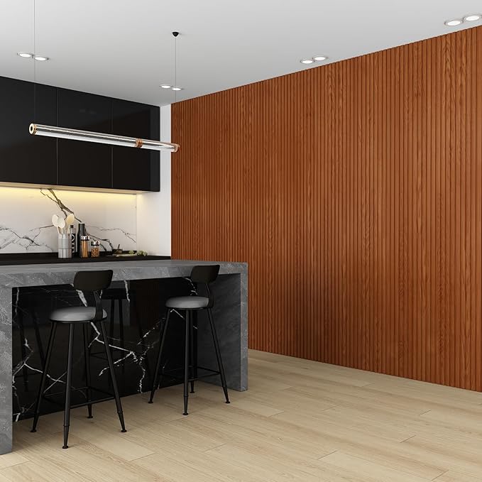 8-Pack WPC Wall Panels 118’’ x 6.3’’ 3D Slat Wall Panel Acoustic Wall Paneling - Image 5