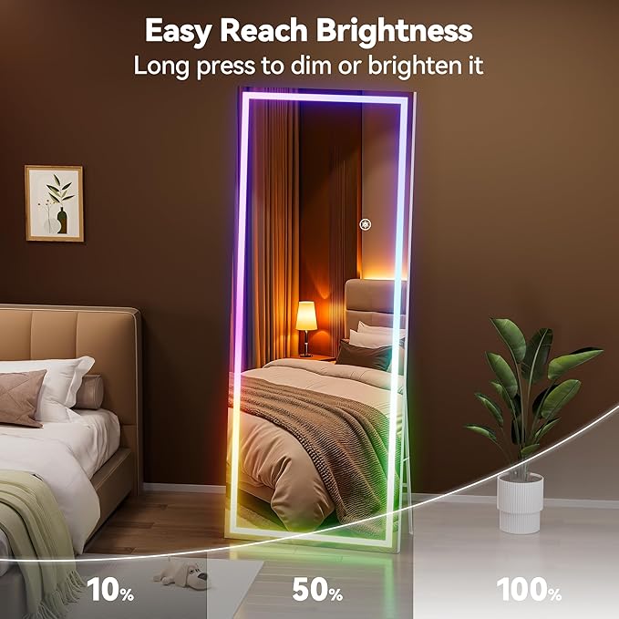 Hasipu 71"x31" LED RGB Bluetooth Full Length Mirror - Image 7