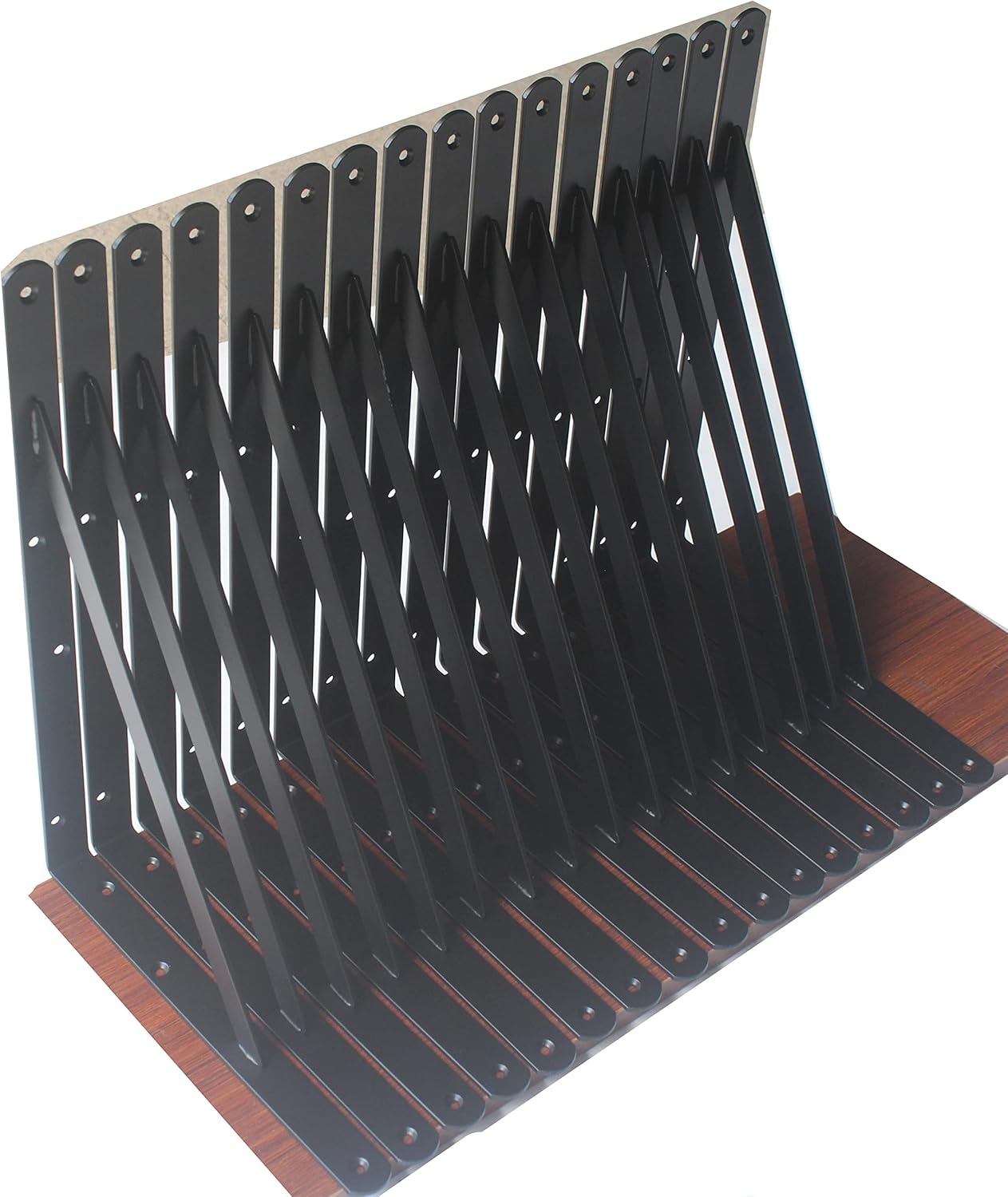 20 Pack L18 x H 12" Black Heavy Duty Shelf Brackets with Screws Metal Shelf Brackets Shelf Support Angle Brackets for Shelves L Brackets Heavy Duty Floating Shelf