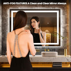 LOAAO 58"x40" LED Bathroom Mirror - Image 2
