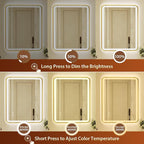 32x40 Inch Gold Framed LED Bathroom Mirror - Image 3