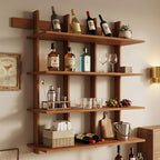 4-Tier Wall Mounted Bamboo Bookshelf, 43×52 Inch Large Floating Shelves - Image 7