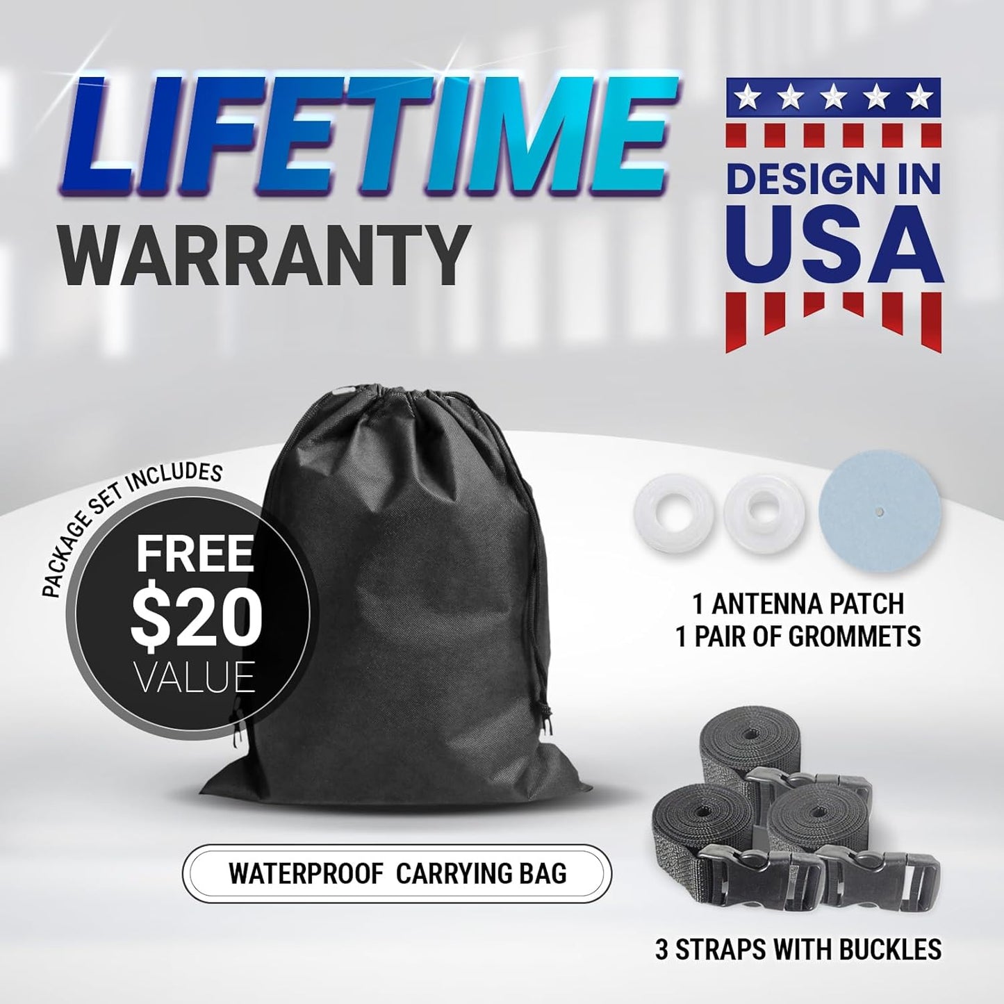 iCarCover Custom Car Cover for Buick Centurion (1971-1973) Waterproof All-Weather Rain Snow UV Sun Protector Full Exterior Indoor Outdoor Car Cover (Stripe - Black/Gray)