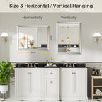 28x36 Inch Brushed Silver Bathroom Mirror - Image 6