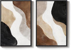 Large Framed Neutral Abstract Wall Art Set of 2 - Image 9