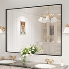 LOAAO Black Bathroom Mirror 48"X32" by LOAAO