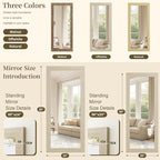 Syndra Modern Full Length Mirror Wood Frame, 65x24'' Large Floor Mirror - Image 5
