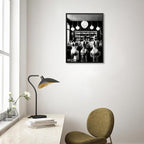 Vintage Black and White Black Framed Wall Art Trendy Women Drink Cocktail - Image 5