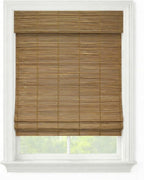 Cordless Woven Wood Roman Shades, 51W x 72H, Bayhead Natural, Sizes 20-72 Wide by FirstRateBlinds