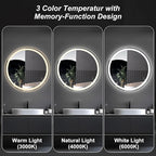 NEWBULIG 36 Inch Round LED Bathroom Wall Mirror - Image 6