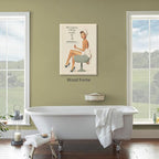 Boho Sage Green Bathroom Poster Vintage 70s Pin Up Girl Wall Art 24X36 inch - Image 4