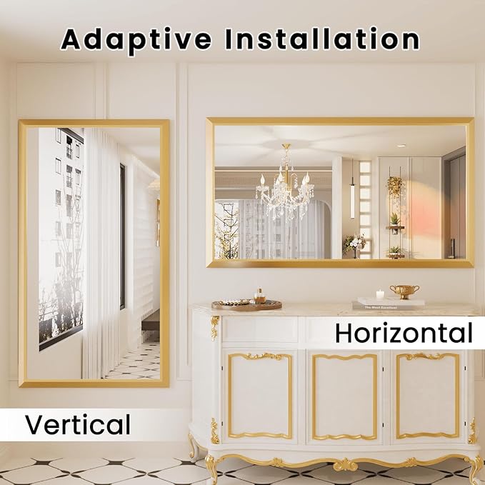 Amorho 50x36 Inch Bathroom Mirror, Wall-Mounted Mirrors Perfect - Image 4